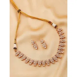 Voylla Gold Kundan Opulance Eternal Glamour Necklace & Earring Set-picture-25