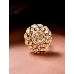 Voylla Gold Kundan Opulance Rajvadi Casual Ring-picture-35