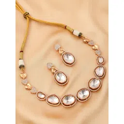 Voylla Gold Kundan Opulance Regal Radiance Necklace & Earring Set-picture-28