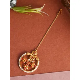 Voylla Gold-Plated Artificial Stones Studded Head Jewellery-picture-40