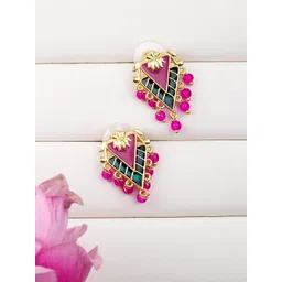 Voylla Gold-Plated Contemporary Studs Earrings-picture-17