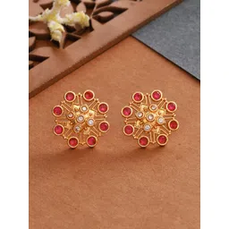 Voylla Gold-Plated Contemporary Studs Earrings-picture-19