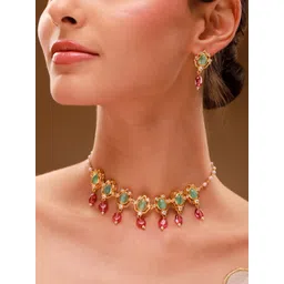 Voylla Gold-Plated Kundan-Studded Jewellery Set-picture-35