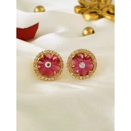Voylla Gold-Plated Kundan Studded Studs Earrings-picture-20