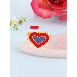 Voylla Gold-Plated Layered Heart Adjustable Finger Ring-picture-18