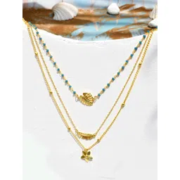Voylla Gold-Plated Tropical Flora Multi-Layered Necklace-picture-24