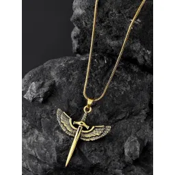 Voylla Gold Statement Guardian Blade Vow Pendant-picture-11