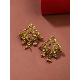 Voylla Gold-Toned & Plated Arabian Nights Antique Oxidized Earrings image 1
