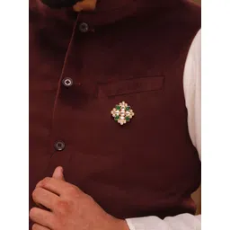 Voylla Gold-Toned Plated Brass Lapel Pin Brooch-picture-24