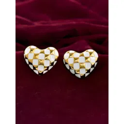 Voylla Gold Trendy Candy Heart Stud Earrings-picture-25