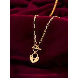 Voylla Gold Valentine Day Locked in Love Necklace Pendant-picture-42