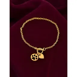 Voylla Gold Valentine Day Pawfect Love Toggle Charm Classic Bracelet-picture-34