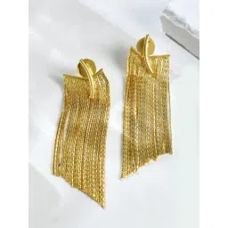 Voylla Gold Voyage Glamour Cascade Drop Earrings-picture-10
