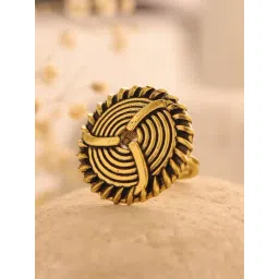Voylla Gold Woven Wonders Swirled Casual Ring-picture-42