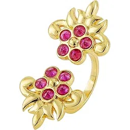 voylla Gota Patti Phoolra Zari Ring For Women,Gold Ring,Gift For Women & Girls,Enamelled Jewellery,Festive,Puja,Wedding,Gifting-picture-37
