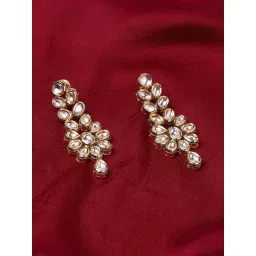 Voylla Kundan Gold Plated Brass Earrings-picture-39