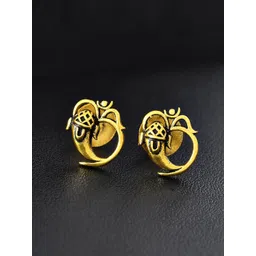 Voylla Men Gold-Plated The Ganesha Grace Quirky Shaped Studs Earrings-picture-27
