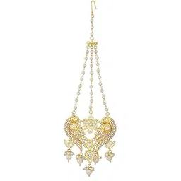 voylla Panchhi Huma Passa|Women Maang Tika|Passa Maang Tika For Women|Kundan Maang Tika For Women|Wedding|Festive|Party|Birds|American Diamond|Gift For Her|-picture-36