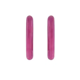 Voylla Purple Resin Pink Romance Heart Hoop Earrings image 4