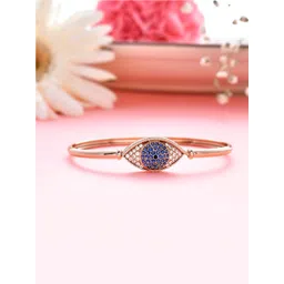 Voylla Rose Gold-Plated Brass Cubic Zirconia Antique Bangle-Style Bracelet-picture-38