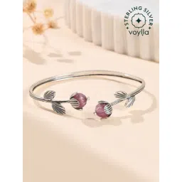Voylla Silver Bloom 925 Sharisa Cuffs Bracelet-picture-21