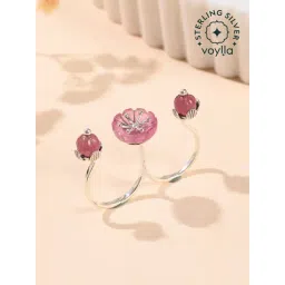 Voylla Silver Bloom 925 Sterling Silver Anthea Casual Ring-picture-41
