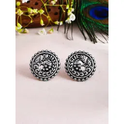 Voylla Silver-Plated Contemporary Shaped Studs Earrings-picture-31