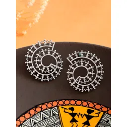 Voylla Silver-Plated Contemporary Studs Earrings-picture-34