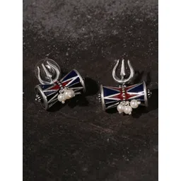 Voylla Silver-Plated Oxidised Drop Earrings-picture-23