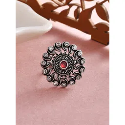 Voylla Silver-Plated Stone-Studded Adjustable FingerRing-picture-21