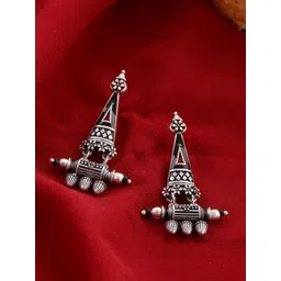 Voylla Silver-Toned Classic Drop Earrings-picture-34