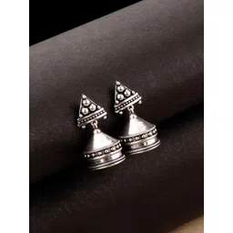 Voylla Silver-Toned Contemporary Jhumkas-picture-37