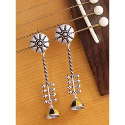 Voylla Silver-Toned Drop Earrings-picture-23