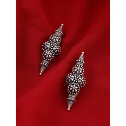 Voylla Silver-Toned Silver-Plated Contemporary Studs-picture-41