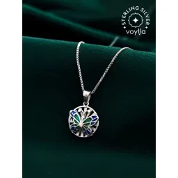 Voylla Silver Tropical Wildlife Vibrant Butterfly Pendant-picture-28