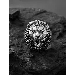 Voylla Sliver-Plated Statement Majestic Roar Finger Ring-picture-11