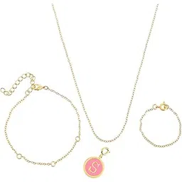 voylla Valentine's Day Collection Alphabet S Pink Enamel Charm|Valentine Gift For Her|Gift For Wome|Gift For Her|-picture-47