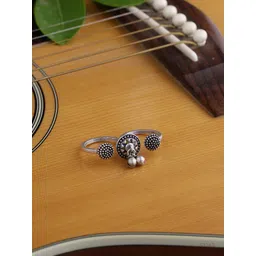 Voylla Women Oxidised Silver-Plated Dual Finger Ring-picture-26