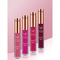 VOZO Set Of 4 Matte Lips Liquid Lipstick- Maroon103- Magenta105- Peach202- Peach203-picture-24