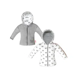 VParents Unisex Kids Front Open Hooded Reversible Jacket-image-43