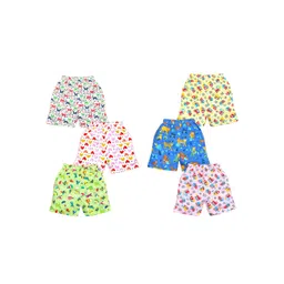 VParents Unisex Kids Pack Of 6 Printed Regular Fit Regular Shorts-image-5