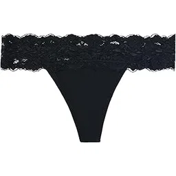 vpsk Women's Cotton Mid Waist Hipster Panty with Lace Waist Combo of 1 (in, Alpha, L, Regular, Black)-picture-25