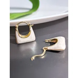 VR Creatives Stainless Steel Enamelled Handbag Purse Hoop Earrings-picture-23