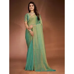 VRAGI Embroidered Pure Chiffon Saree-picture-13