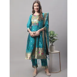 vredevogel Women Floral Printed Kurta with Trousers & Dupatta-picture-20