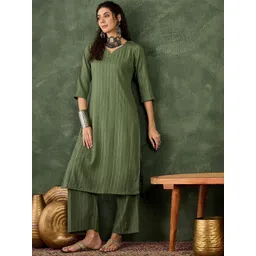 VredeVogel Women Striped Kurta with Trousers-picture-35
