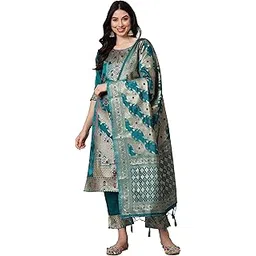 vredevogel Women'S Cotton Silk Jacquard Kurta Set-picture-29