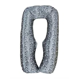 VRINDAKUL Grey And White Abstract C-Shape Extra Soft Sleep Pillow-picture-12