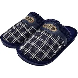vritraz Unisex Men Women Comfort Slip On Closed Toe Indoor Clog House Slipper Box Blue UK-9-picture-12