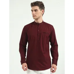 VROJASS Men Solid Daily Linen Straight Kurta-picture-34